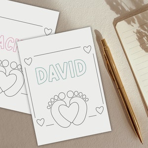 Postkarte "Baby", Geburt, Name, Individuell, Eltern, Mama, Mutter