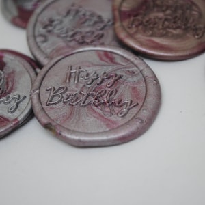Adesivos de selo de cera, conjunto, selo de cera Feliz Aniversário, adesivos, autoadesivos, aniversário, cartão de aniversário