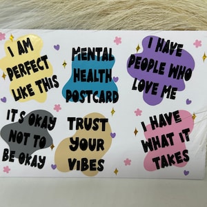 Carte postale sur la santé mentale, Santé mentale, Édifiante, Carte postale, Croyances positives, Dépression, Traumatisme