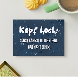 Carte postale "Heads Up", carte de voeux, étoiles, ciel étoilé, ciel, motivation, encouragement