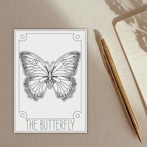 Postkarte Tarot "Schmetterling", Grußkarte, Schmetterling, Butterfly, Tarotkarte, Witchy, Spooky