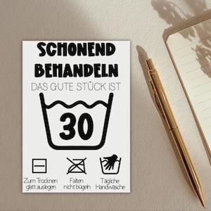 Geburtstagskarte “Waschsymbole", Waschen, Handwäsche, Lustig, Humor, Grußkarte, Geburtstag