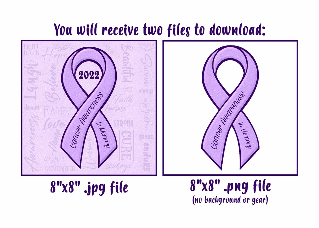 Personalized Cancer Awareness Ribbon Digital Download Bundle / .jpg and ...