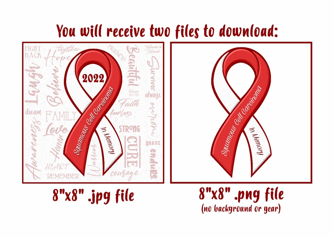 Personalized Squamous Cell Carcinoma Cancer Awareness Ribbon Digital