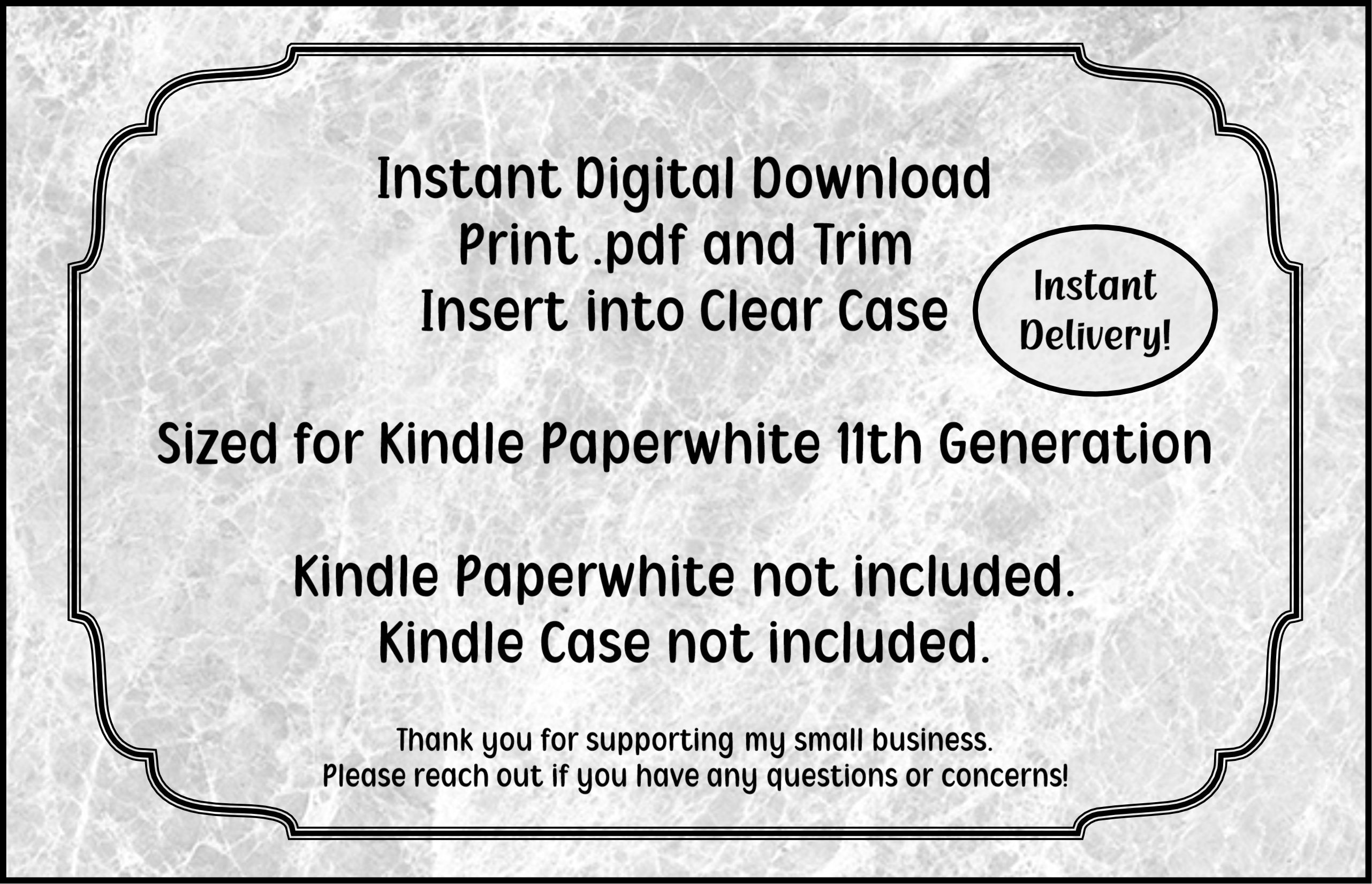 Kindle Paperwhite Clear Case Insert Green Book Lover DIGITAL DOWNLOAD Etsy