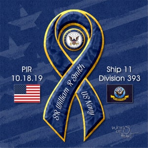 Custom Personalized PIR US Navy Ribbon / Pass In Review / Square Digital Download