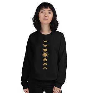 Moon Phase Sweatshirt, Celestial, Boho, Spiritual, Inspirational Sweater,  Night sky, Unisex, His and Hers, Moon Phase, Lunar, Mystic
