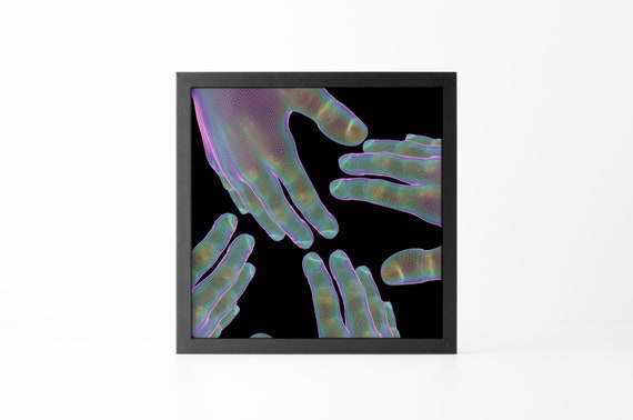 Holographic Hands Cyberpunk Style Poster  Sci-fi Art - Etsy