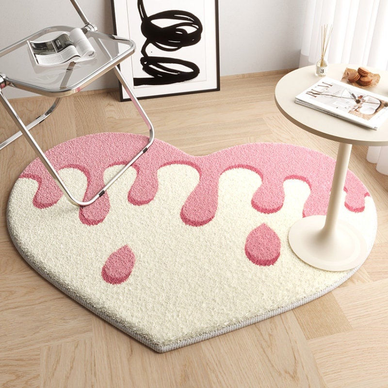 Cute Heart Shaped Rug Living Room Rug IG Home Decoration 