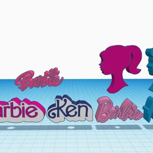 Barbie Straw Topper Set Straw Buddy Charm Decor 7 STL Files for 3D Print and gcode for Creality Ender 3 series
