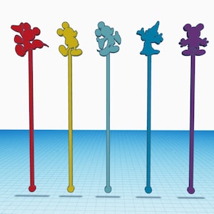 Boy Girl Mouse Stir Stick Set for 3D Print Digital STL and Gcode files