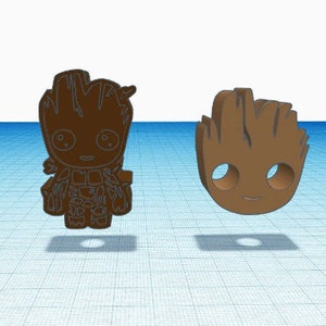 Groot Straw Topper Straw Topper Straw Buddy Charm Decor STL File for 3D Print and Gcode files for Creality Ender 3 compatibles Printers