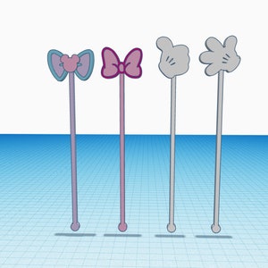 Boy Girl Mouse Stir Stick Set for 3D Print Digital STL and Gcode files