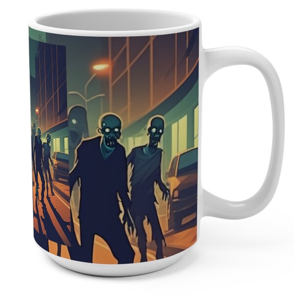 Invasion Zombie Halloween Mug 15oz, Halloween gift