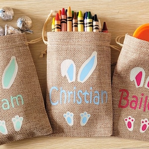 Sacos personalizados para tratamento de páscoa, cesta de páscoa para meninos e meninas, lembrancinhas para festa de páscoa