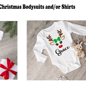 Reindeer Personalized Christmas Onesie® for Baby Christmas Outfit Personalized Holiday Outfit Baby Boy Christmas Baby Girl Christmas