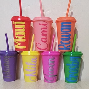 Personalized Kids Cups, Party Favor, Personalized Cups, Kids Reusable Cups,  Personalized Cups With Straws, Personalized Easter Gift 