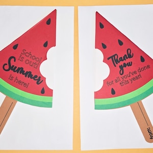 Die Schule ist aus Der Sommer ist hier Wassermelone Geschenkkartenhalter Ende des Schuljahres Lehrer Danke Geschenk Lehrer Wertschätzung Geschenk
