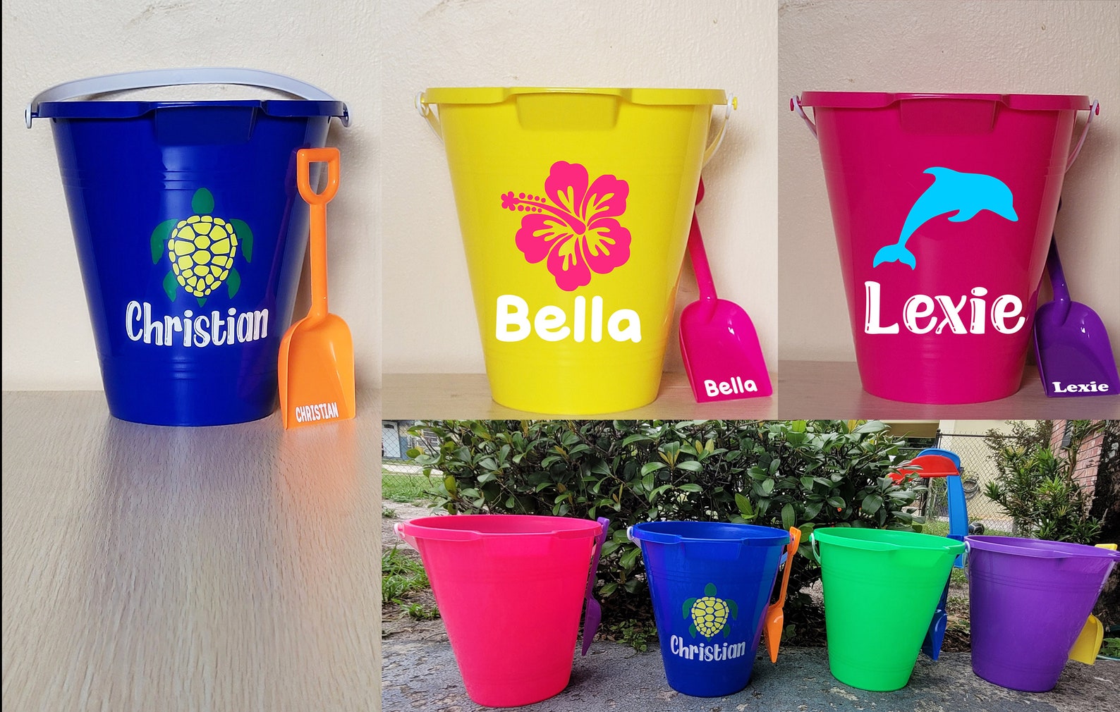 Personalized Beach Pail With Shovel Custom Beach Pails Etsy