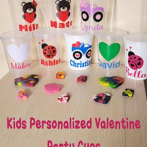 Tazze per bambini Tazze per feste di San Valentino Bomboniere per feste di San Valentino per bambini Tazze personalizzate per feste in classe di San Valentino Decorazioni per feste di San Valentino per bambini piccoli