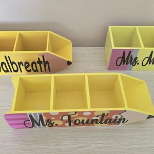 Custom Gift for Teacher Appreciation Gift Personalized Teacher Gift Teacher Wooden Pencil Holder Desk Decor Teacher Desk Organizer