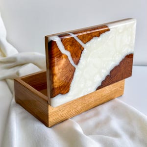 Decorative Jewelry Box for Women, Large Wooden Epoxy Jewelry Organizer, Keepsake box, BOHO decor for Gift, Wooden Memory Box, Gift for Mum