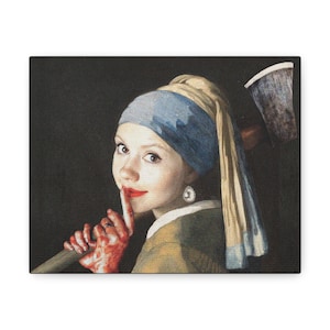 Pearl With a Pearl Earring Canvas - Pearl Movie - A24 - Mia Goth - Wall Art - Horror - X - Girl with a Pearl Earring - Movie Art