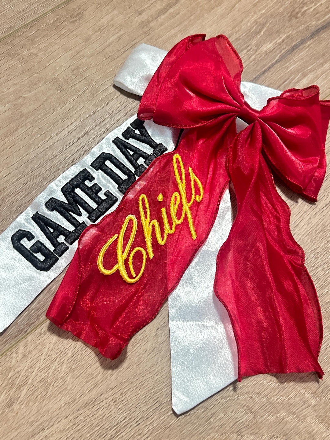 Game Day Custom Puff Embroidered Bows, Gameday, Sports, Football ...