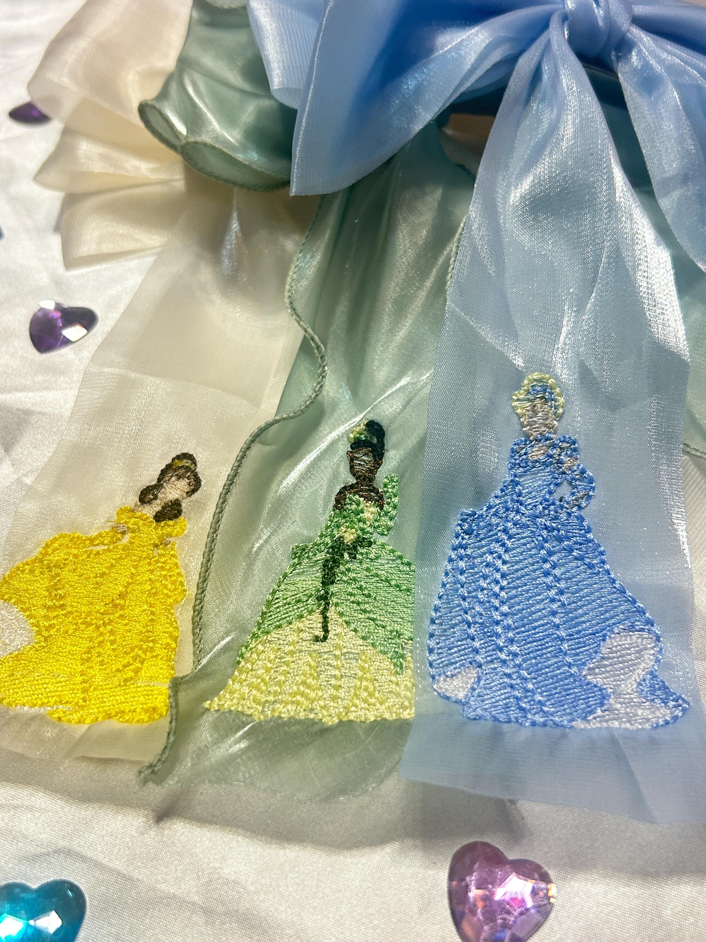 Princess Custom Embroidered Bows - Etsy