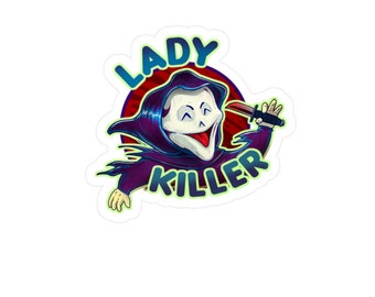 Sticker vinyle visage fantôme, illustration d'horreur, sticker pour ordinateur portable