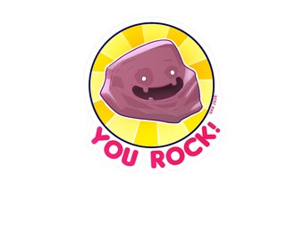 Vous rockez ! Décalcomanie en vinyle – Sticker rock dessin animé