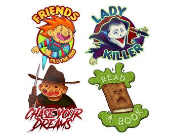 Jeu d'autocollants personnages d'horreur Autocollants découpés | DTF