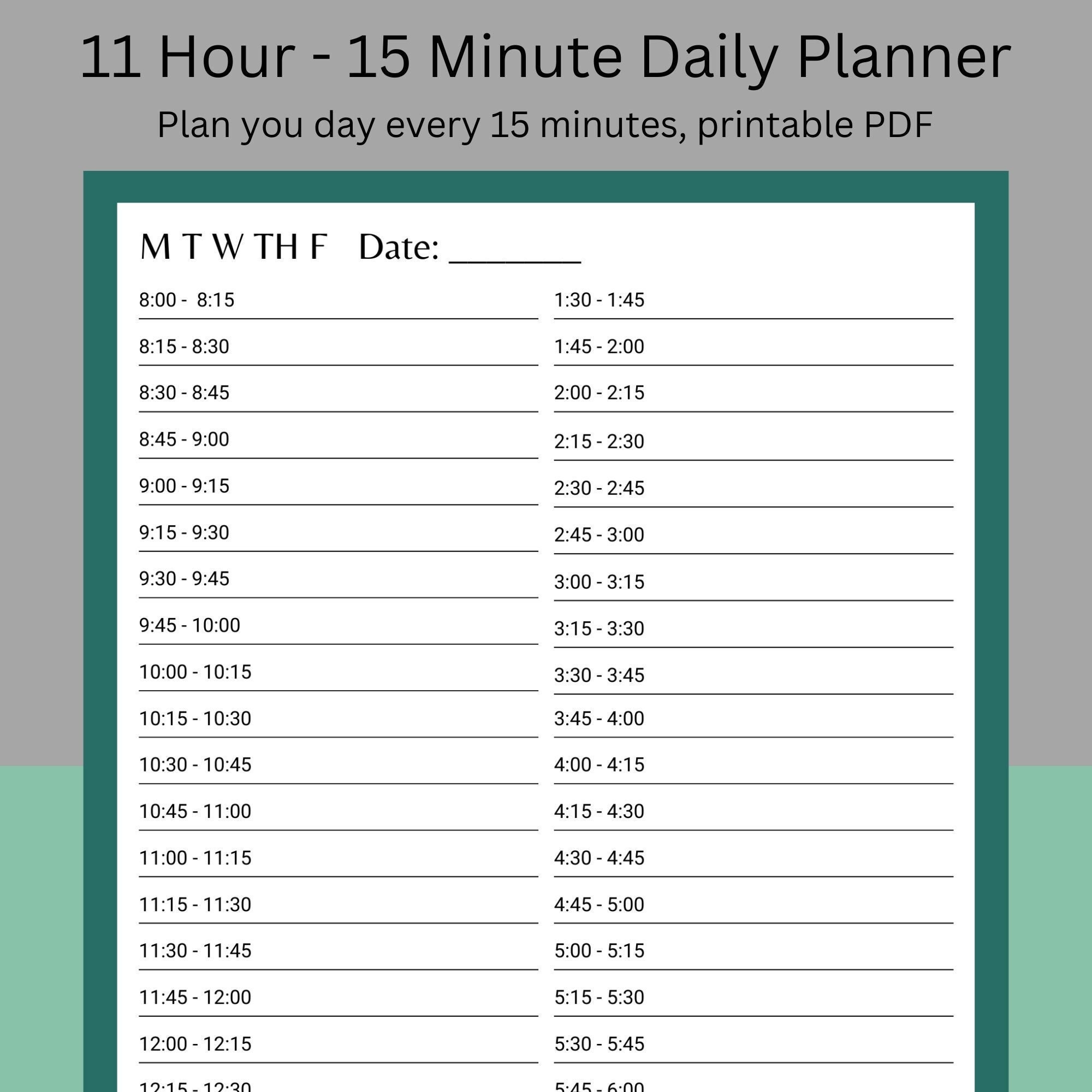 11 Hour 15 Minute Daily Planner Etsy 11-hour-15-minute-daily-planner-etsy