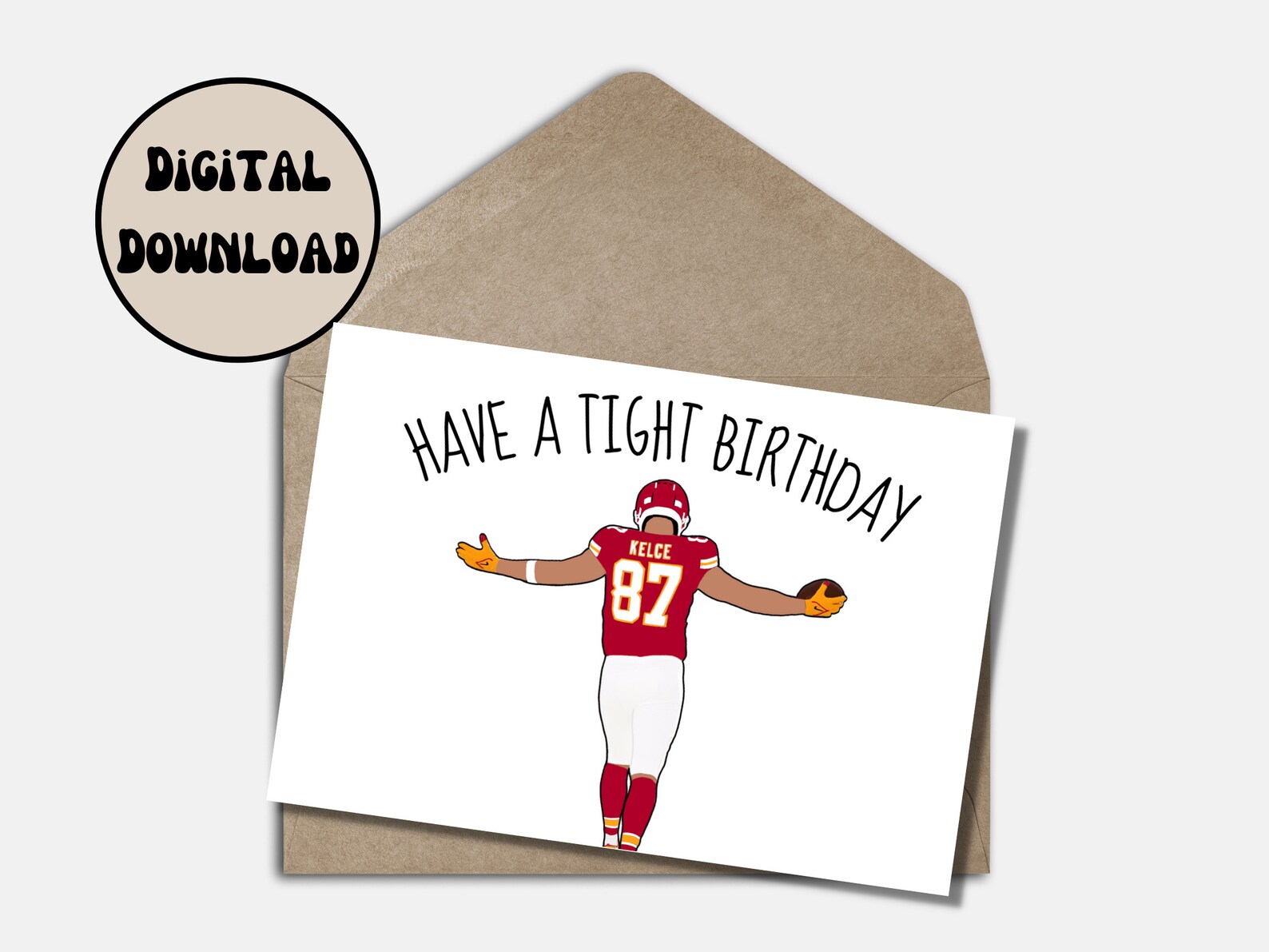 Travis Kelce Birthday Card Greeting Kansas City Chiefs Funny Etsy
