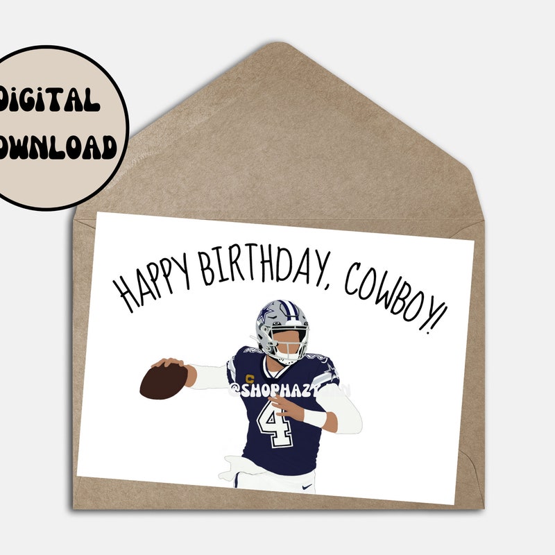 Dallas Cowboys Birthday Cards - Etsy