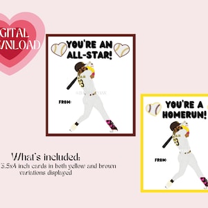 San Diego Padres Fernando Tatis Jr Baseball Valentine Cards, MLB Valentine Cards Sports Kids Valentine Cards Instant Digital Imprimable 3.5x4