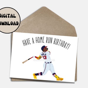 Ronald Acuna Jr. Atlanta Braves Themed Birthday Greeting Card, MLB Baseball Birthday Card, Printable Instant Digital Download, Size 5x7in