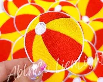 Beach Ball Iron-On Patch: Summer Trucker Hat Applique