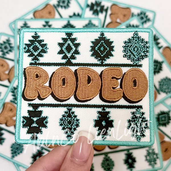 cowboy patch, rodeo patch, turquoise patch, trucker hat patch, howdy patch, western patch, cowgirl patch, patch for hats, iron on patch, DIY
