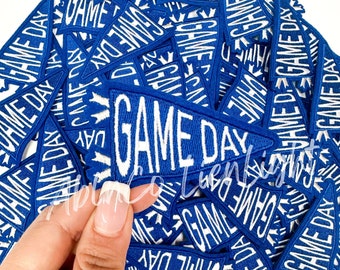 Royal Blue Game Day Pennant Patch: Chenille & Sequin