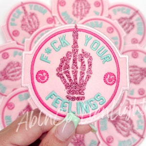 trucker hat patch, f your feelings patch, snarky patch, funny patch, glitter patch, girly patch, trendy patch, western patch, patch for hat