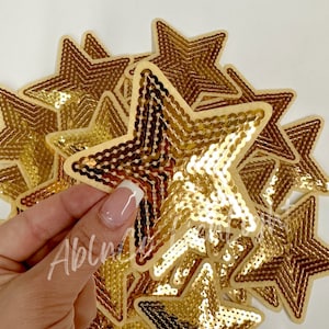 star patch, sequin star patch, gold star patch, trucker hat patches  small star patches, patches for hat, game day patch, retro patch, diy