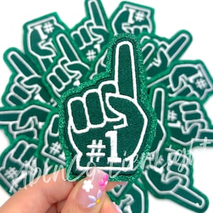 Green Foam Finger Patch: Game Day Trucker Hat Applique