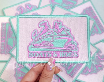 Boats & Hoes Embroidery Patch: Snarky Iron-On Applique
