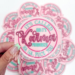 Karma Glitter Patch: Snarky Embroidered Iron-On Applique