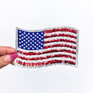 american flag patch, usa flag patch, trucker hat patches, election patch, iron on patch, patriotic patch, 4th of July patch, sequins patch