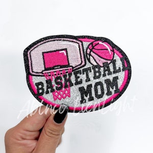 basketball mom patch, sports mom patches, basketball patch, gameday patch, trucker hat patches, preppy patch, iron on patch, sports patches