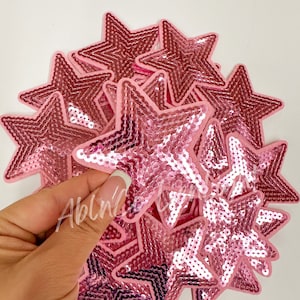 star patch, sequin star patch, pink star patch, trucker hat patches  small star patches, patches for hat, game day patch, retro patch, diy