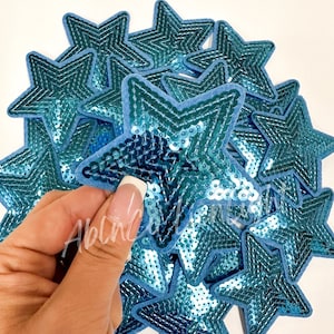 star patch, sequin star patch, blue star patch, trucker hat patches  small star patches, patches for hat, game day patch, retro patch, diy