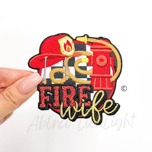Fire Wife Patch: Chenille & Sequin Iron-On Applique
